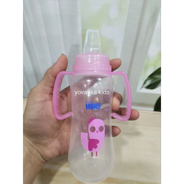 Botol Susu Huki DOT Sippy Slim+Pegangan Botol/ Baby Huki Polypropylene Bottle With Handle Soft Spout 250 Ml CI0234