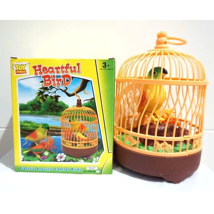 Mainan Burung Sangkar  voice control Birdcage  mainan burung sangkar suara dan nlampu  FU1138/228-2a