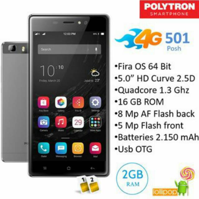 Hp Polytron Zap 6 Posh 501 4g Garansi Resmi Slim Desain Ram 2gb Rom 16gb Shopee Indonesia
