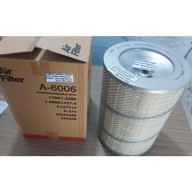 SAKURA A-6006 A 6006 A6006 AIR FILTER 17801-2280 1-89961427-8 P127314 terlaris