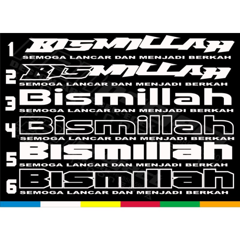 STICKER BISMILLAH KACA DEPAN MOBIL,PICK UP,TRUK REFLECTIVE