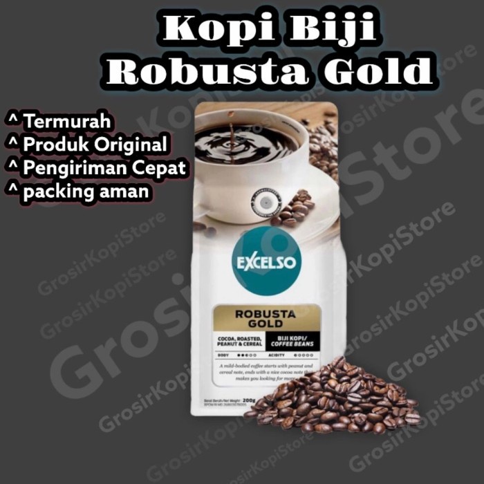 

H2J0U2J1U Kopi Biji Robusta | Kopi Biji Excelso Robusta Gold 200Gram HyYj