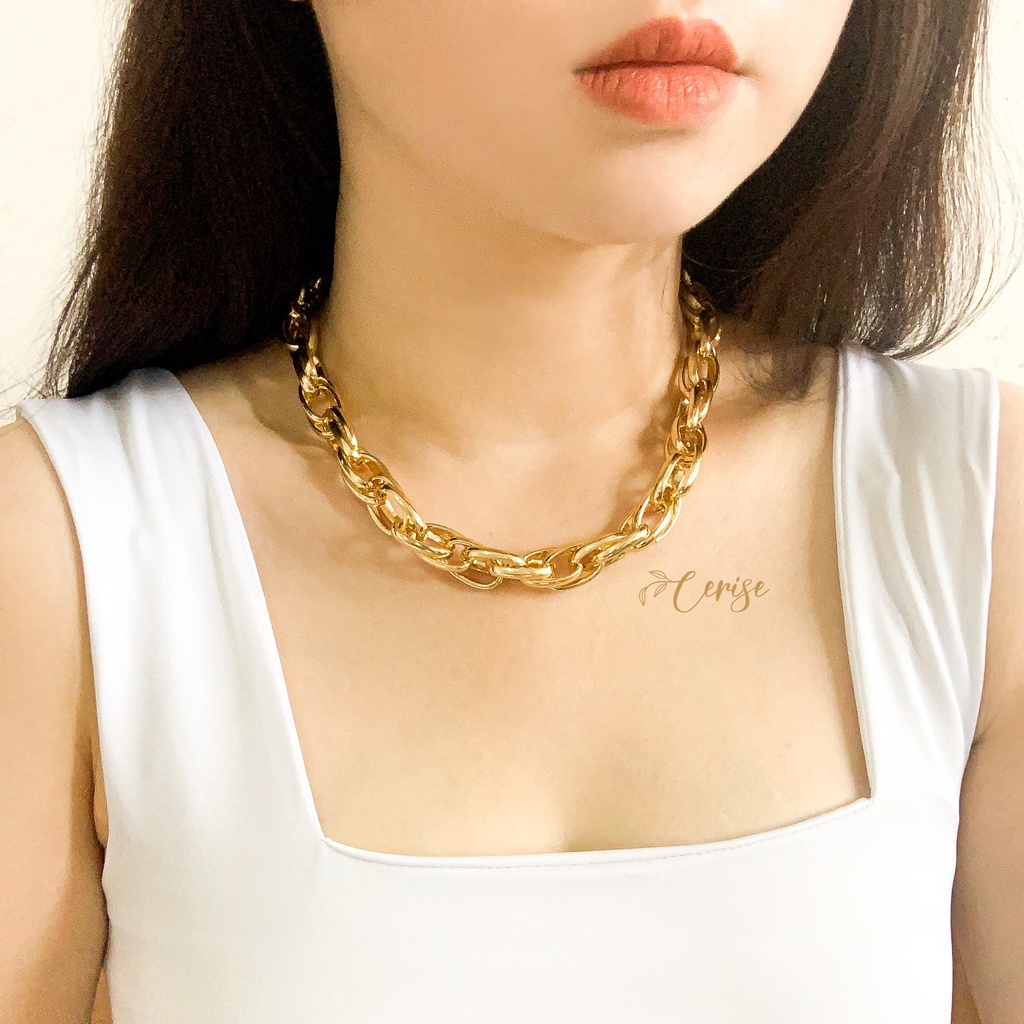 Kimberly Necklace | Kalung choker rantai emas gold korea cantik aksesoris wanita trendy stylish