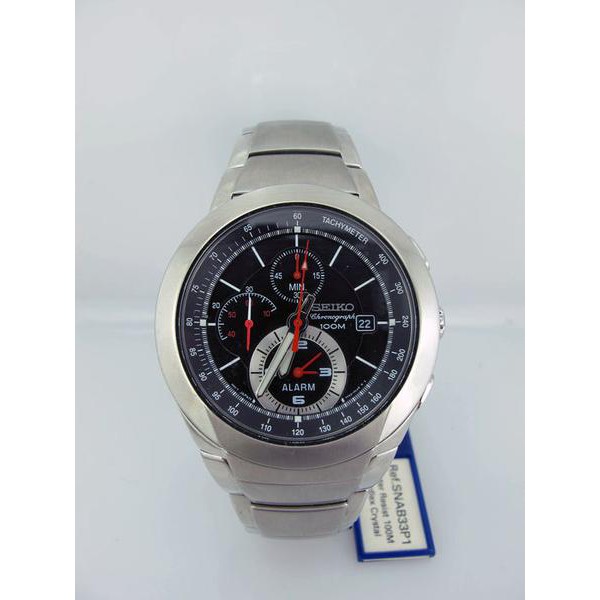 Seiko Quartz SNAB33P1 Chronograph Black Dial | Jam Pria SNAB33