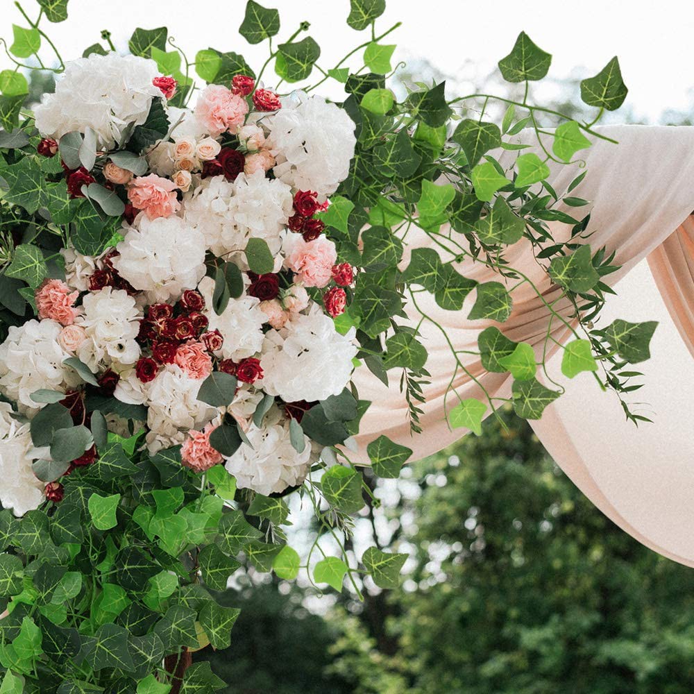 Daun Rambat Ivy Anggur Maple Srigading Artificial Palsu Dekorasi Bunga Plastik-1