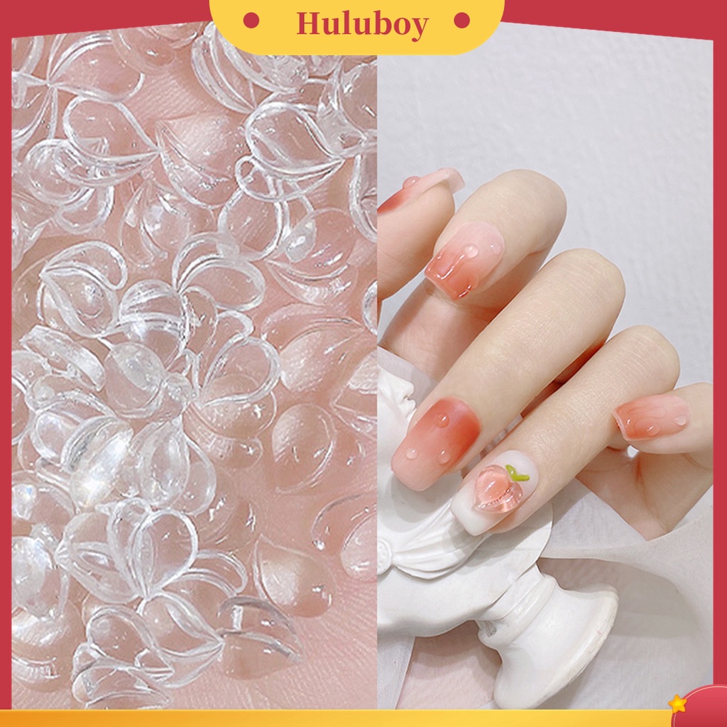 Huluboy Huluboy♡ 25 Pcs Ornamen Kuku Bentuk Hati Peach 3D Serbaguna Bahan Resin Untuk Nail Art Charms Wanita