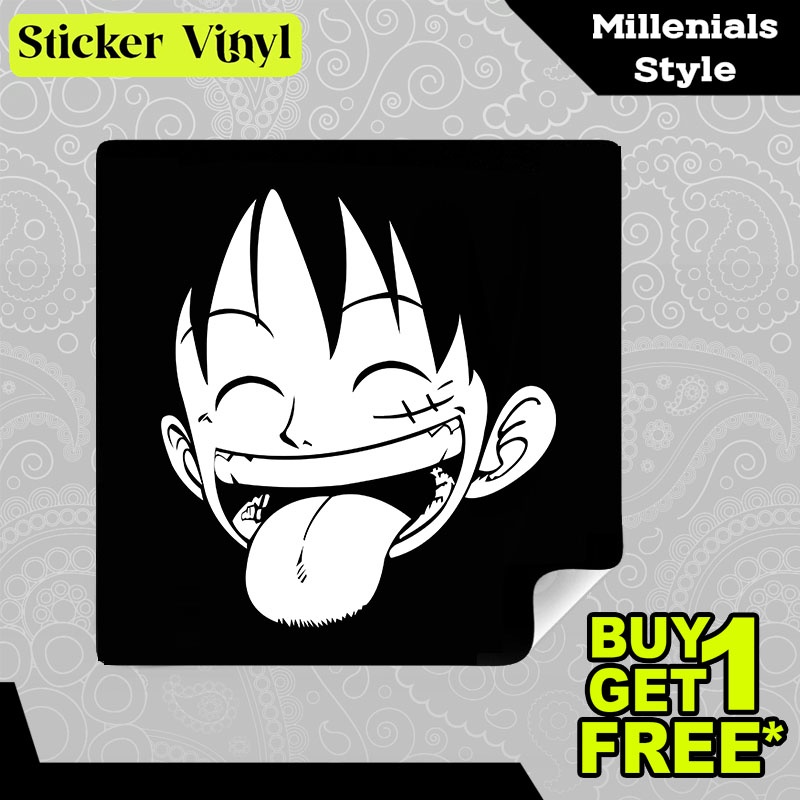 

Stiker Sticker Anime One Piece Luffy Logo Serial Animasi Jepang Populer Aesthetic Bahan Vinyl Satuan Anti Air