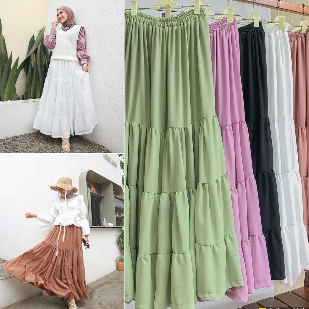 ROK CANDA / Rok Susun Maxi Skirt Rok Bangkok Skirt Rok Umpak Rok CerutyPremium Rok Panjang TERLARIS