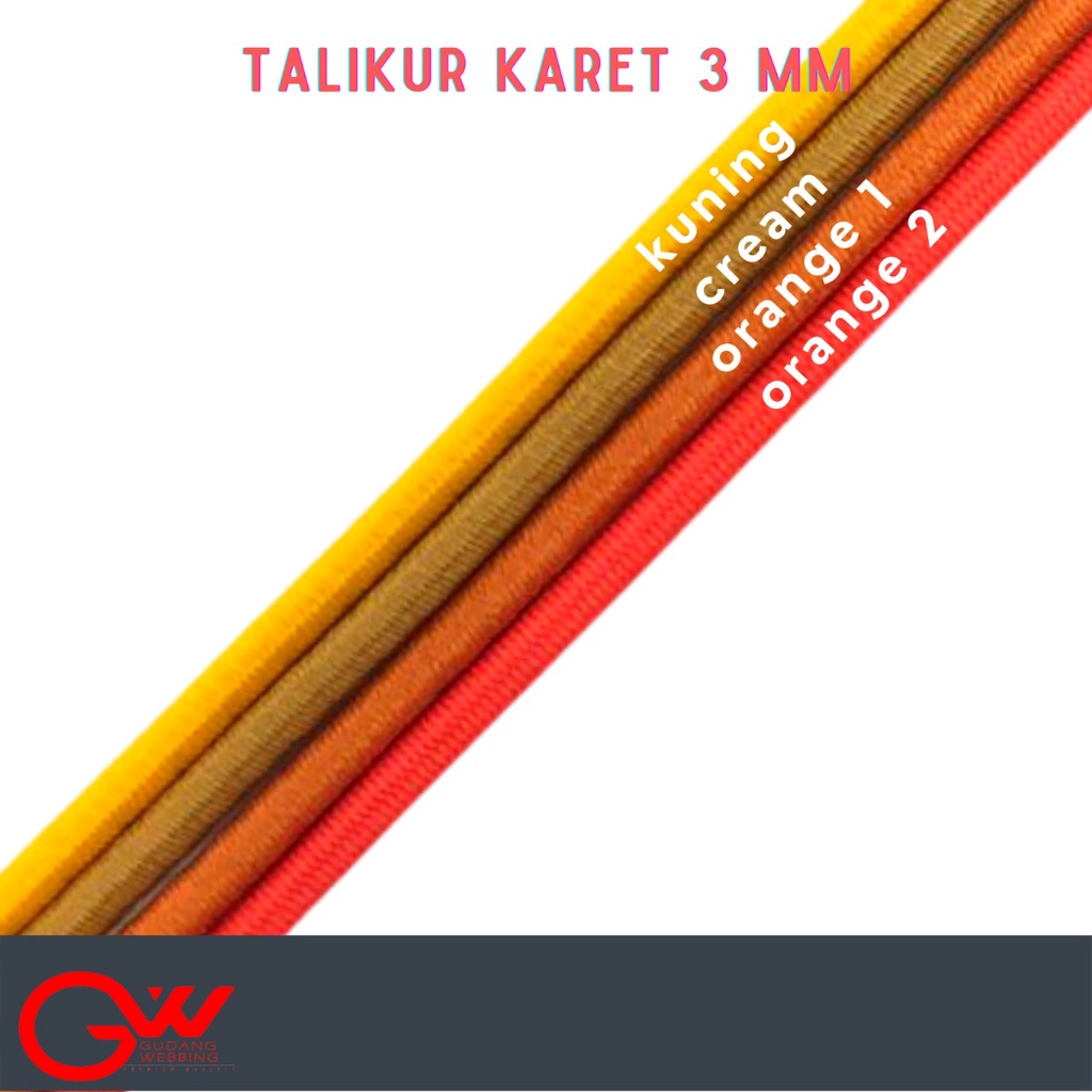 TALI MASKER - TALI KARET - TALI KUR KARET 3MM (bungkus)