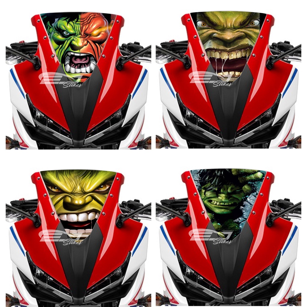 STIKER WINSHIELD VISOR PCX / STIKER MIKA DEPAN PCX / STIKER TAMENG PCX HULK MERAH