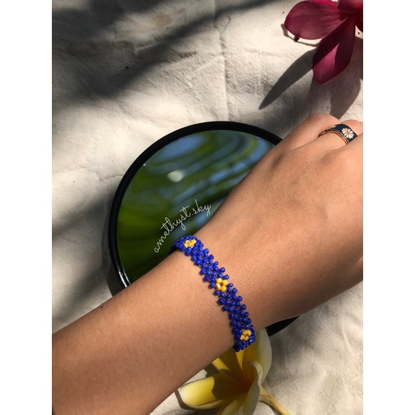 Bahau Ethnic Bracelet / Gelang Etnik Choker Necklace Kalung Beads Manik Dayak Ame Sky