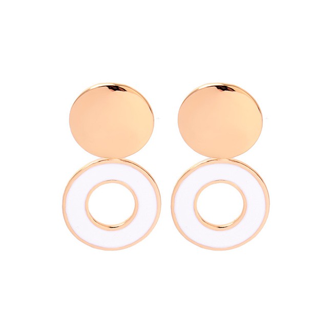 LRC Anting Tusuk Fashion Round Geometric Drip Earrings F55514