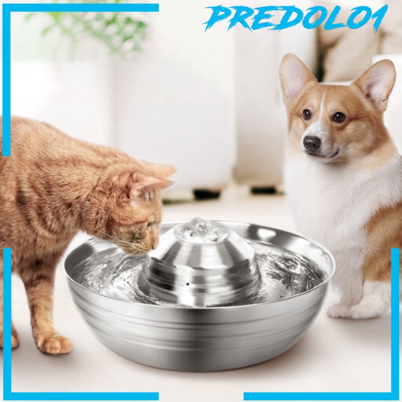 Predolo1 Dispenser Air Minum Otomatis 2l Bahan Stainless Steel Untuk Anjing / Kucing