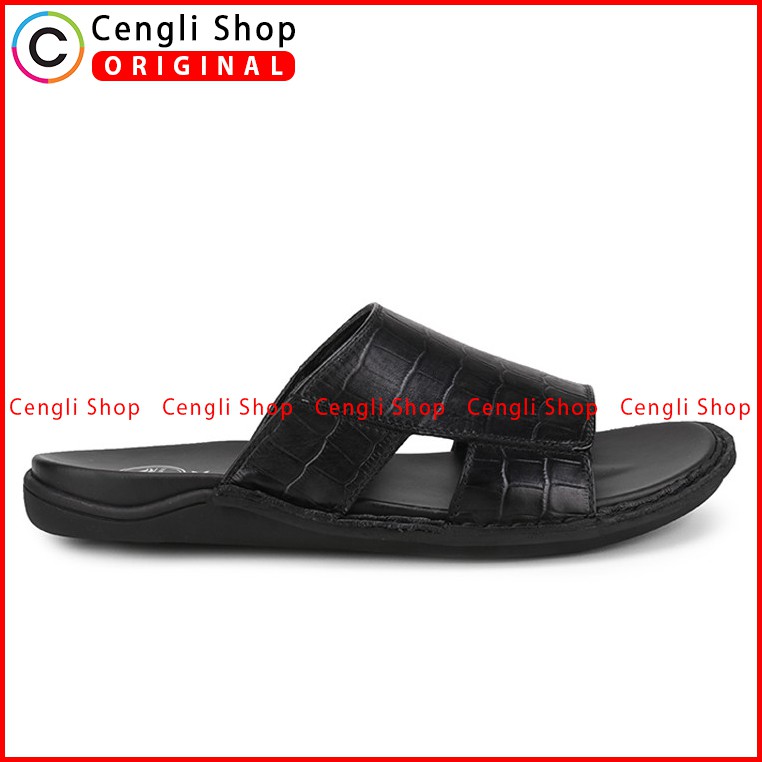 PLAYBOY SANDAL KULIT CASUAL PRIA ORIGINAL TERBARU BRANDED HITAM PLE5