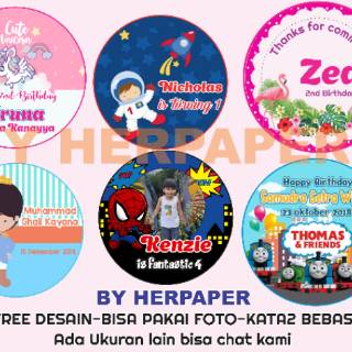  STICKER  BULAT  MURAH UNTUK BENTO DIAMETER 6 MINIM 50 BISA 