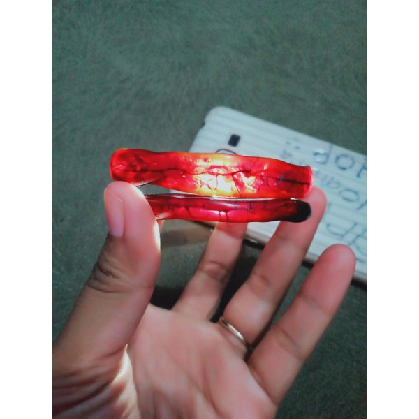 gelang akar bahar merah tembus cahaya ori