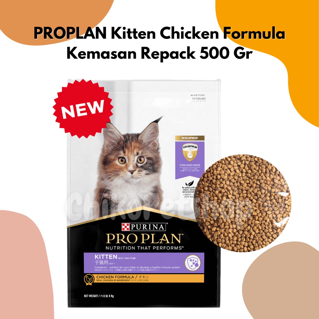 PROPLAN KITTEN Chicken Formula Cat Food Makanan Anak Kucing Kemasan 500 Gr