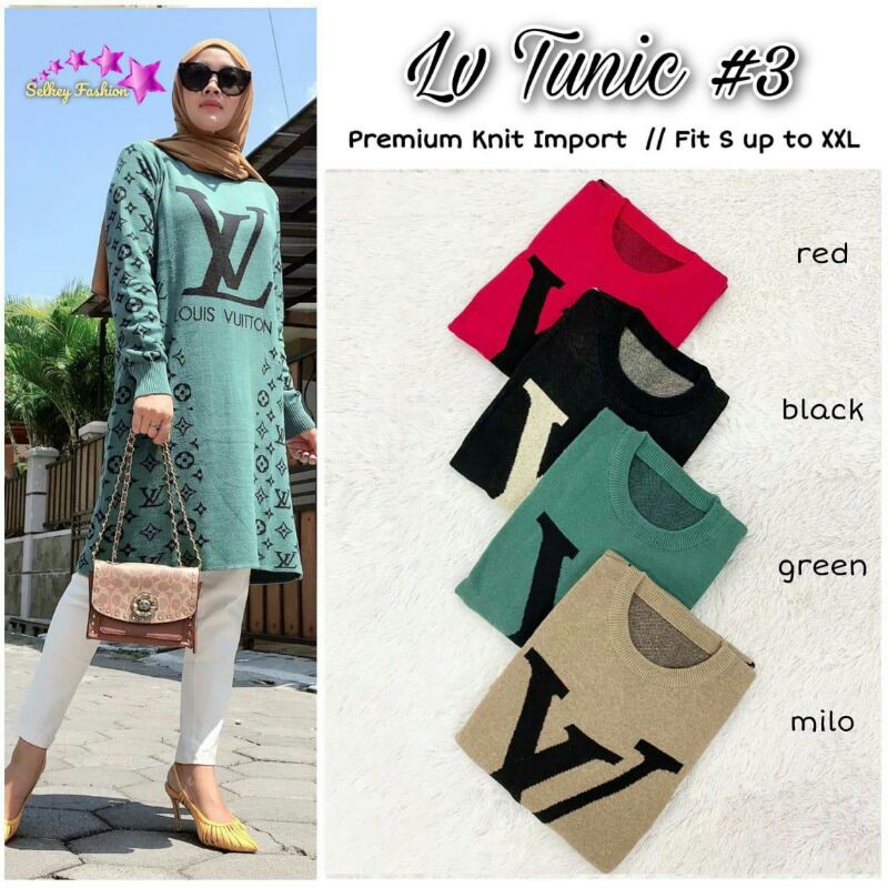 Tunik Rajut Premium Knit Import LV Tunic #3 Fit to XXL