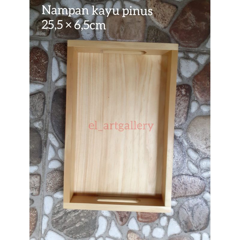 Baki Kayu / Nampan Kayu Pinus ukuran 26x16cm