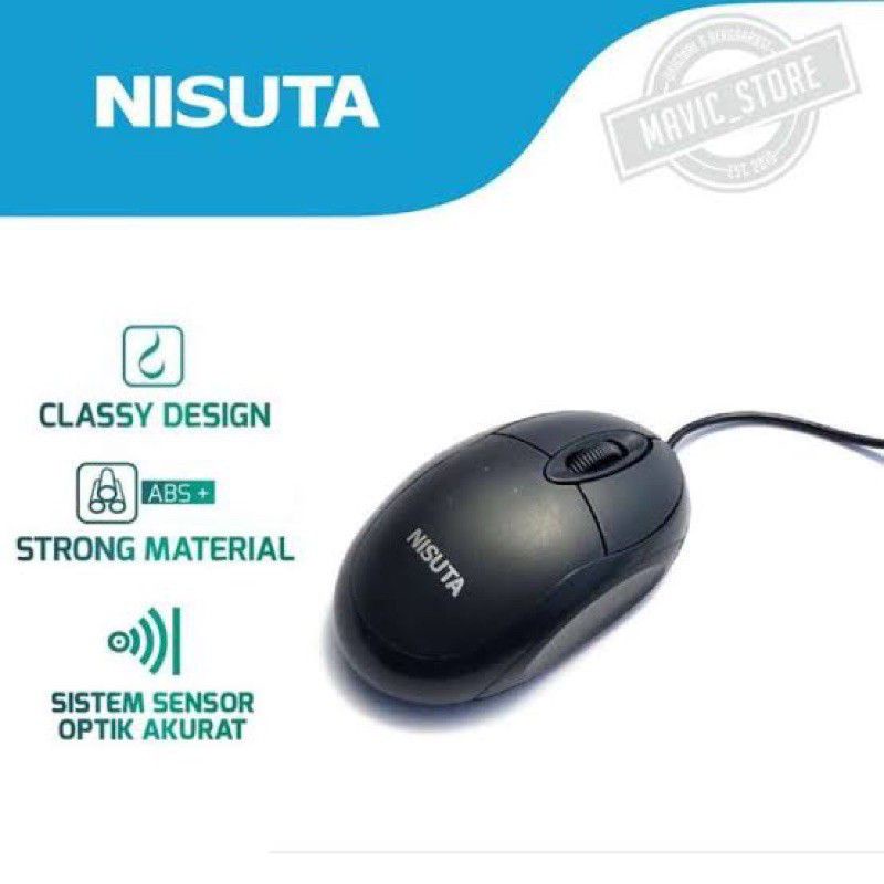 MOUSE OPTICAL NISUTA MIKUSO MOS 015U USB KABEL - MOUSE USB KABEL