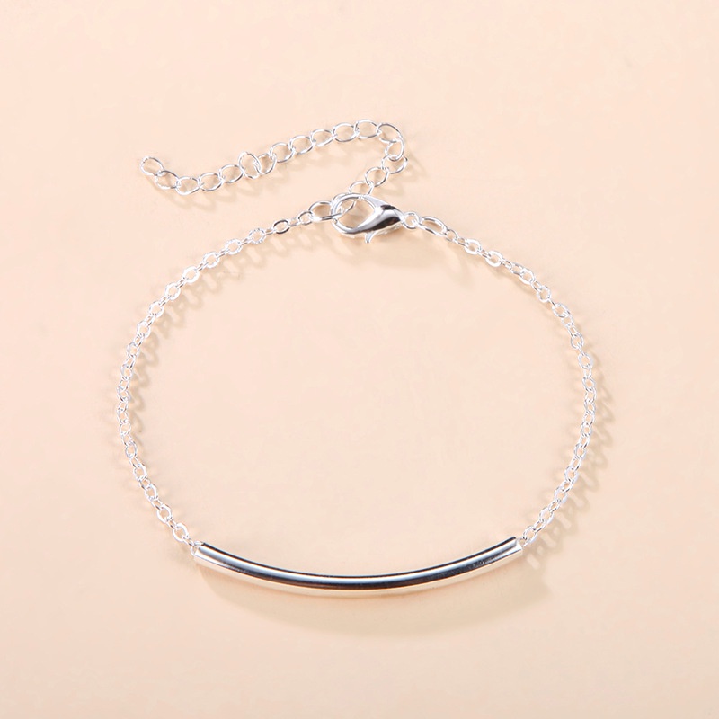 Gelang Bahan Alloy Warna Silver Untuk Wanita