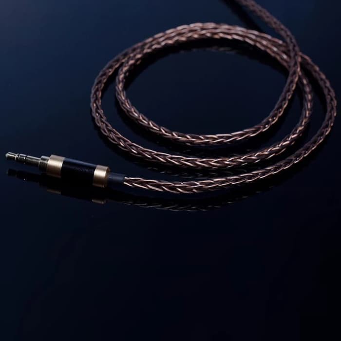 Kabel Cable Upgrade 0.78mm 2 pin TFZ Revonext KZ JC 8 core 5n cooper - Hitam