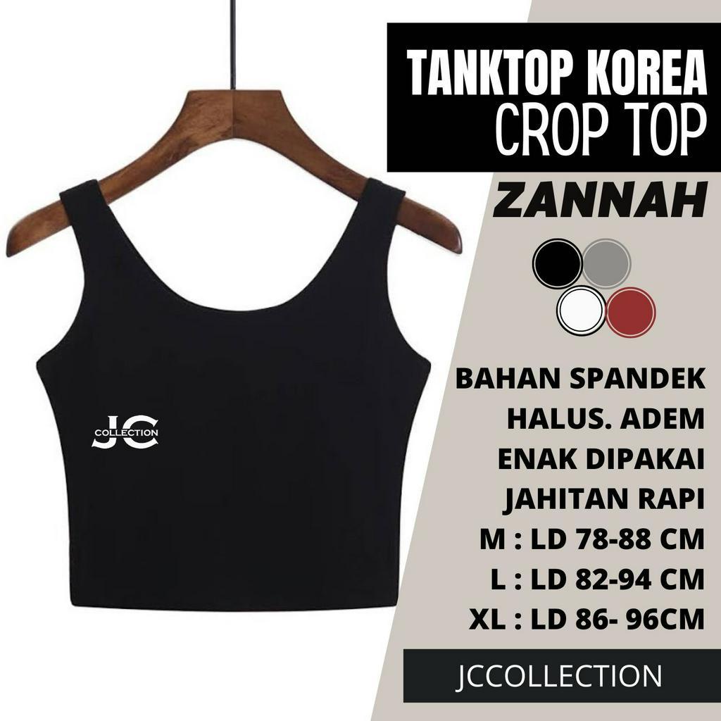 Tanktop Singlet Dalaman Cropped Wanita Gaya Korea Zannah / Kaos Tanktop Crop