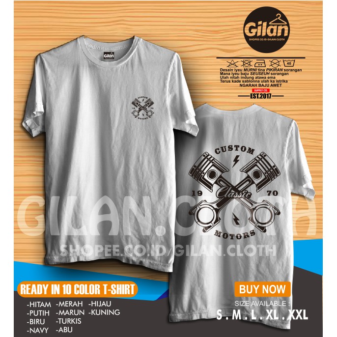 Kaos Baju Motor Honda Classic C70 C 70 Custom Motors Kaos Otomotif Gilan Cloth