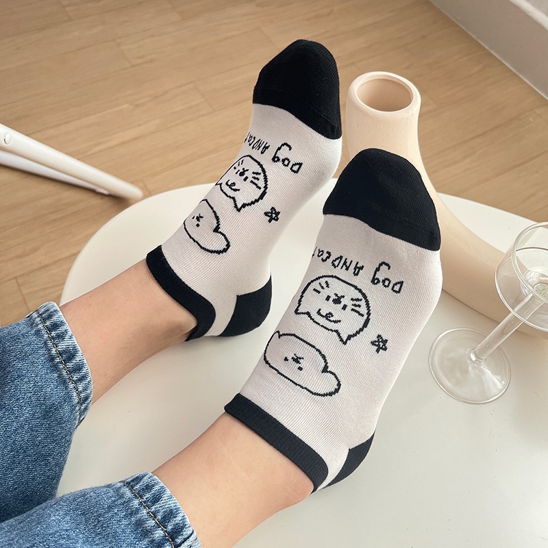 BV.ID •KK817 Kaos Kaki Wanita Pria Pendek Unisex Semata Kaki Ankle Motif lucu Socks Korean