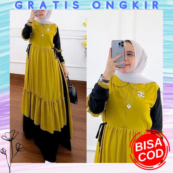 Baju Gamis Gsmis Cewek Baju Muslim Remaja Bju Muslimah Casual Import Premium Mewah Dress Wanita Dres