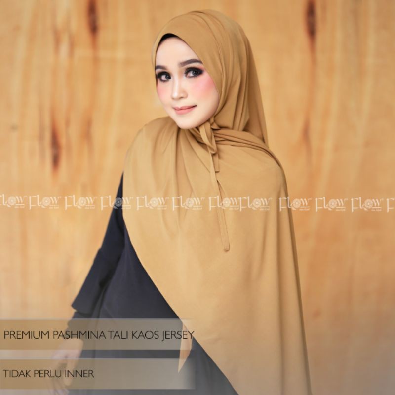 PROMO! Pashmina Tali Kaos Jersey Ori Flow Idea Hijab