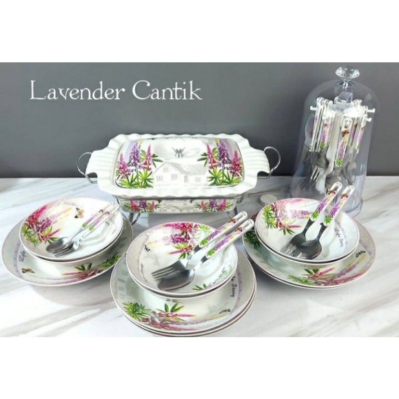 Paket fiorenza motif lavender free peking kayu