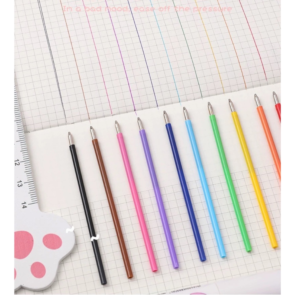 Pen 10 Warna Pulpen 3D Kartun Lucu 0.5mm