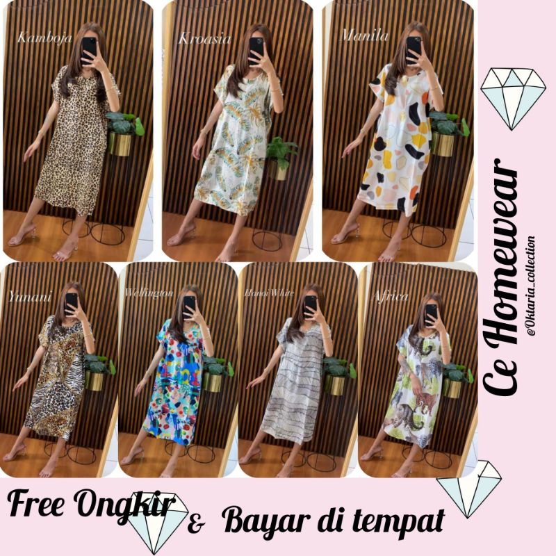 Ce Homewear Daster Selutut Viral Dress Kekinian Rayon Premium Daster Selutut Busui Friendly