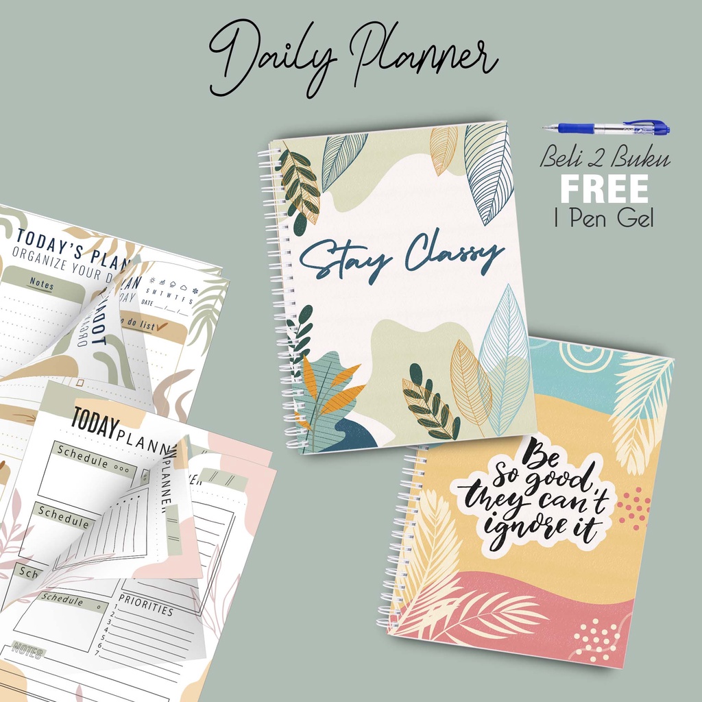 

Hanabi Daily Planner Note Book A5 Beli 2pcs Gratis Pulpen BCB02