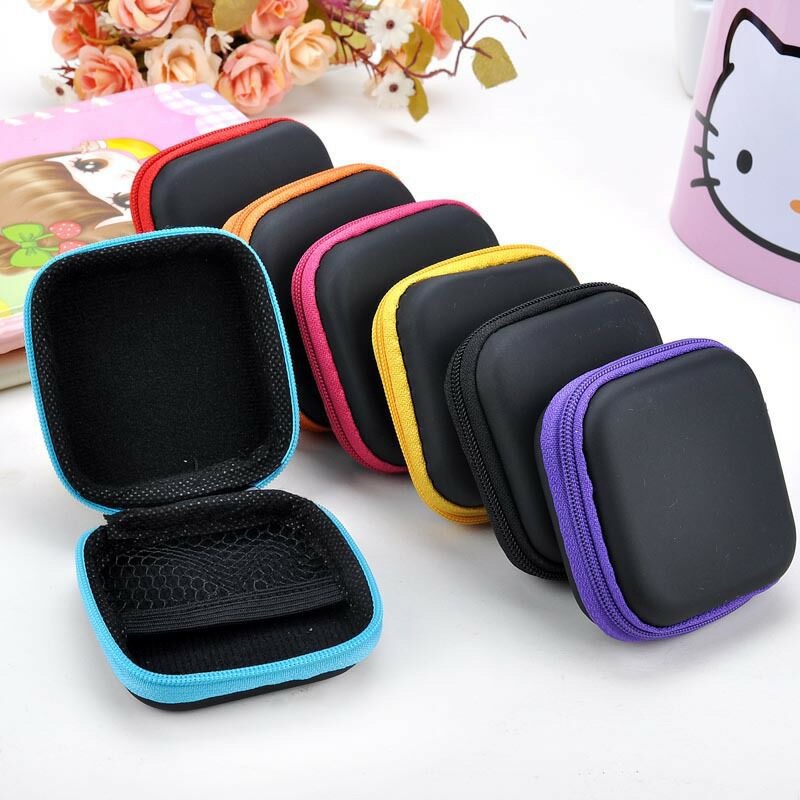 Pouch Earphone Kecil Dompet Headset Cable multifungsi Sarung travel pouch Hedset tempat simpan kabel casan chager koin tas kotak mini