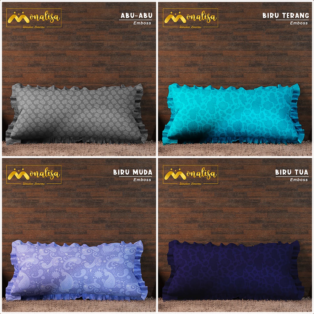 Monalisa Sarung Bantal Cinta Jacquard Emboss -  RANDOM WARNA