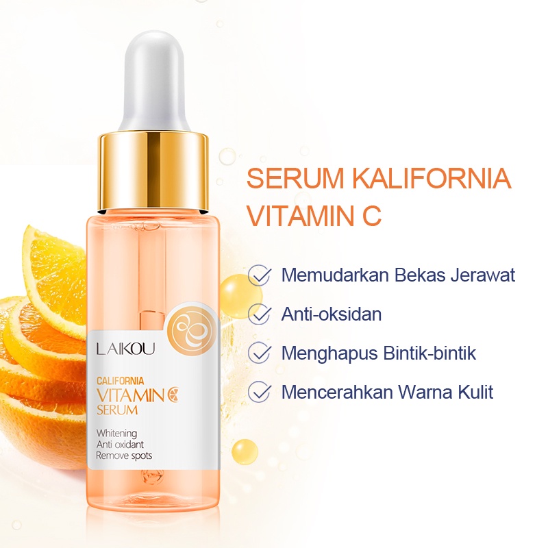 LAIKOU Vitamin C Serum Wajah Memutihkan Menghilangkan Flek Anti-oksidan 30ml