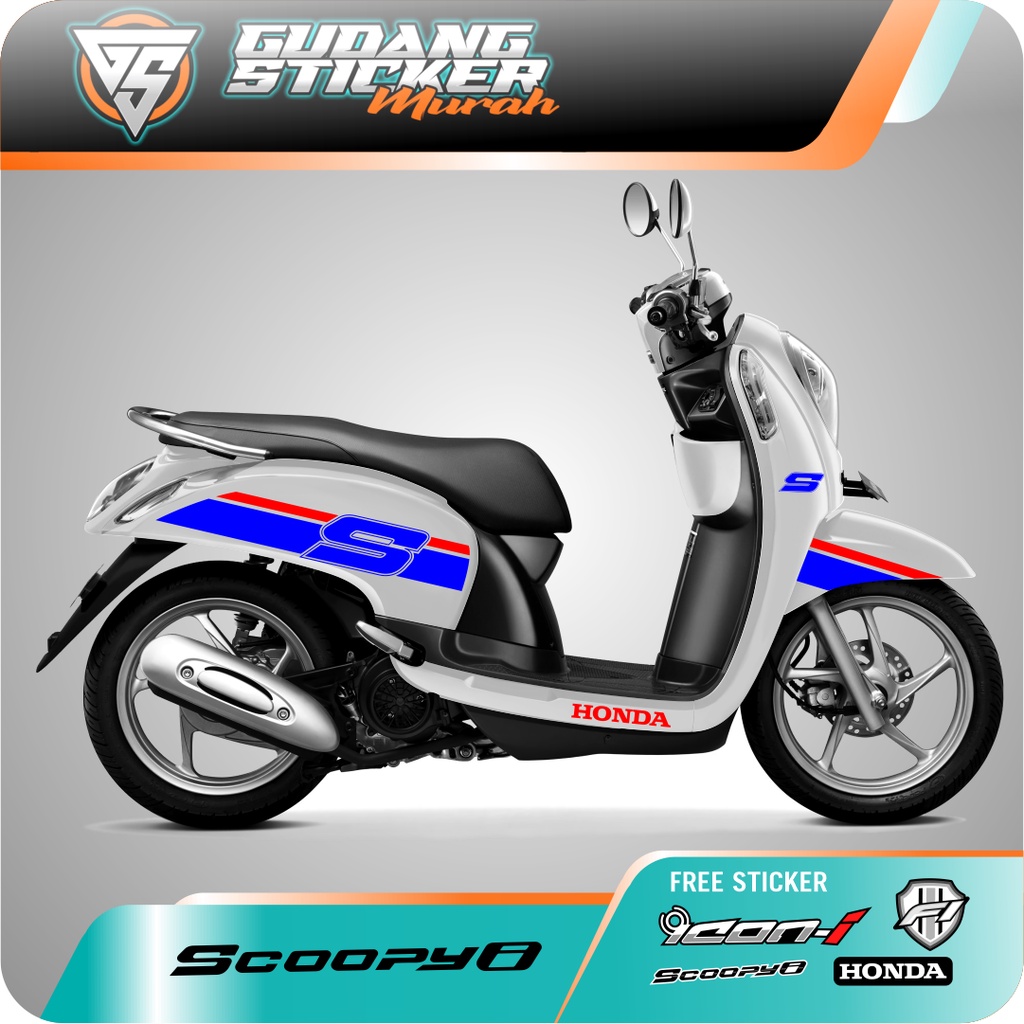 STRIPING CUTTING HONDA SCOOPY CARBU 2013 - 2016 2 TONE WARNA STIKER AKSESORIS SEPEDA MOTOR