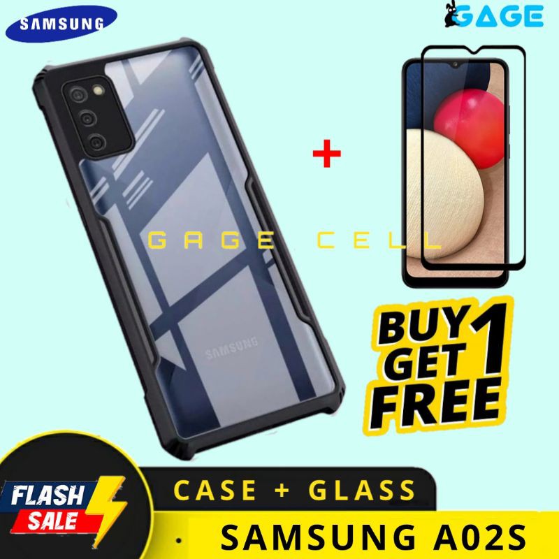 FREE TEMPERED GLASS FULL LAYAR SAMSUNG GALAXY A02S HARD SOFT CASE FUZE TRANSPARANT SAMSUNG A02S