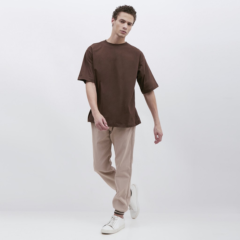 M231 T-Shirt Polos Oversized Pendek Coklat 1973C