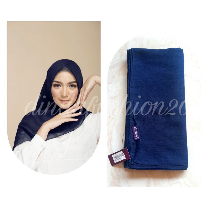 Elzatta Keisha Sadia Jilbab Kerudung Segiempat Polos Bahan Polycotton size 110x110cm-516 Navy