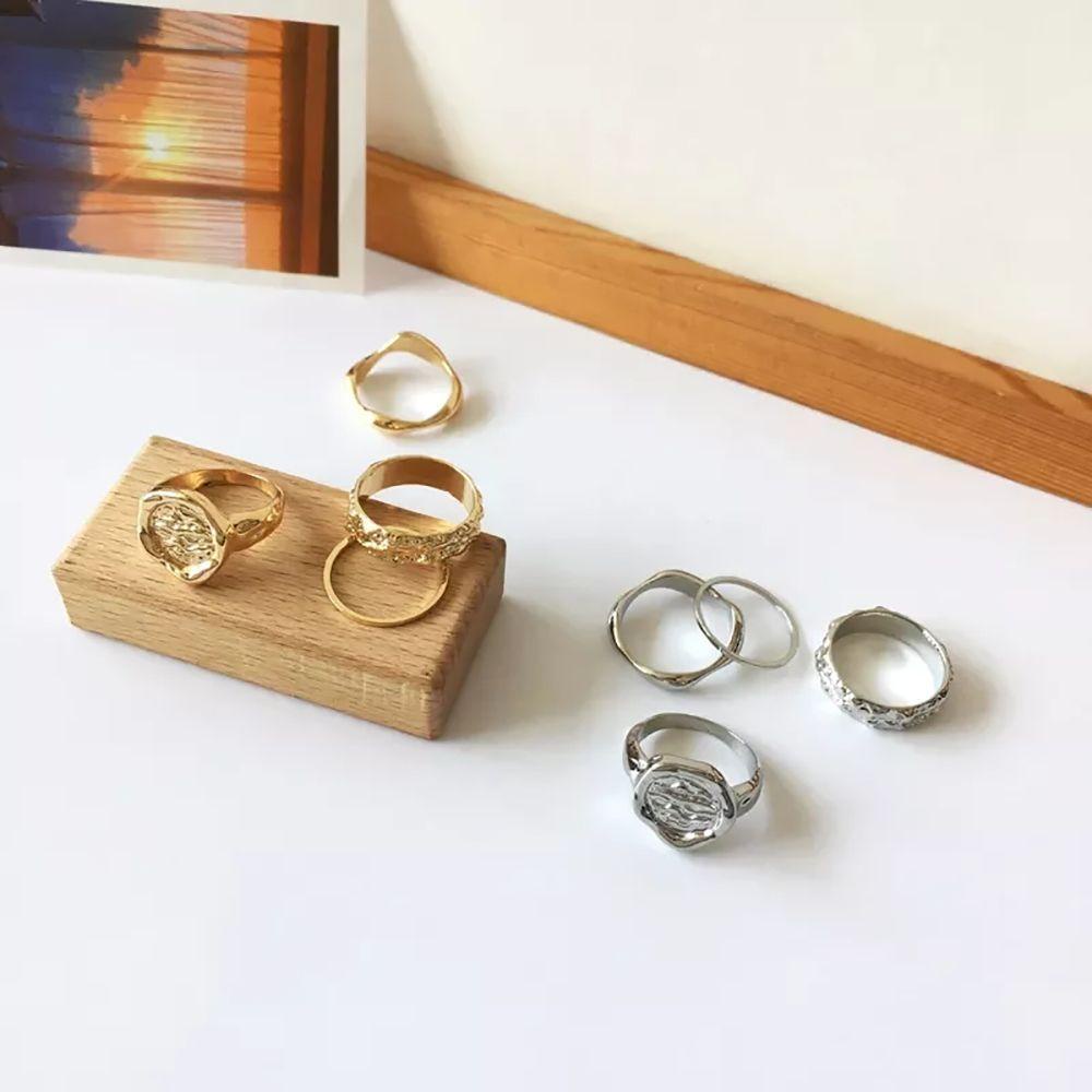 Mxbeauty Set Cincin Koin Geometris Vintage Punk Bersama Cincin Alloy Hip Hop Wanita Ring