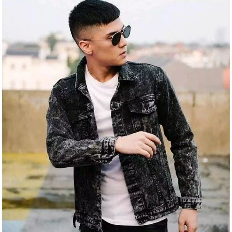 jaket jeans/jaket jeans Denim pria/jaket pria/jaket jeans Denim Levis murah Biru tua