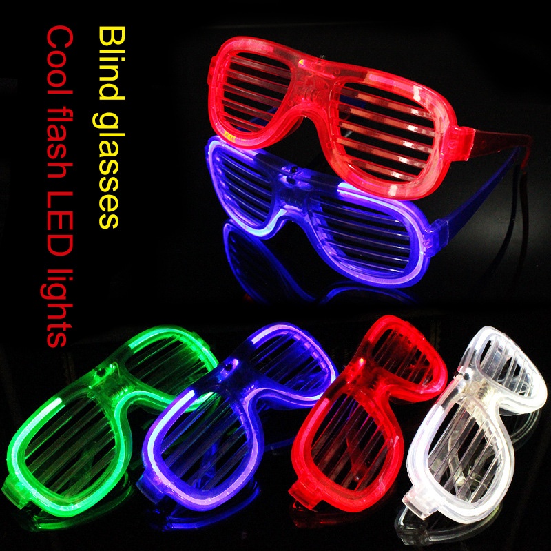 COD❤️LED Kacamata Lampu Luminous Party Pesta Nyala Malam Colorful Eyeglass Aksesoris Fashion-A.one