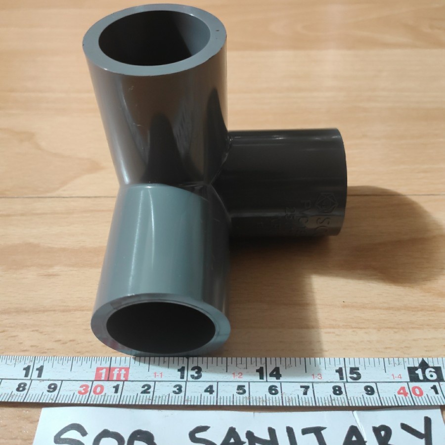 3-Way Side Tee 1" SCG PVC - T Cabang 3 Fitting Pipa 90° Hidroponik
