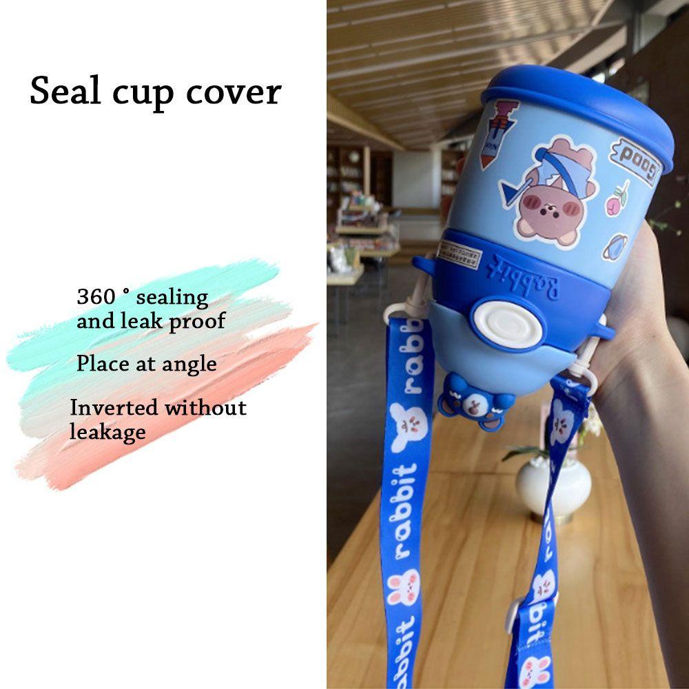 Solighter 500ML Vacuum Flasks Insulated Lucu Sedotan Thermal Mug