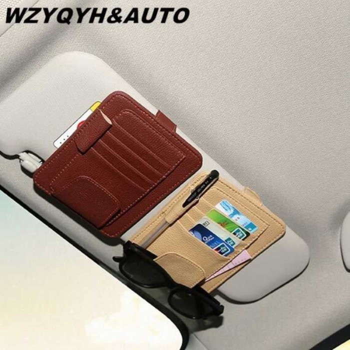 Cuci Gudang Dompet Kartu Mobil Car Sun Visor Holder