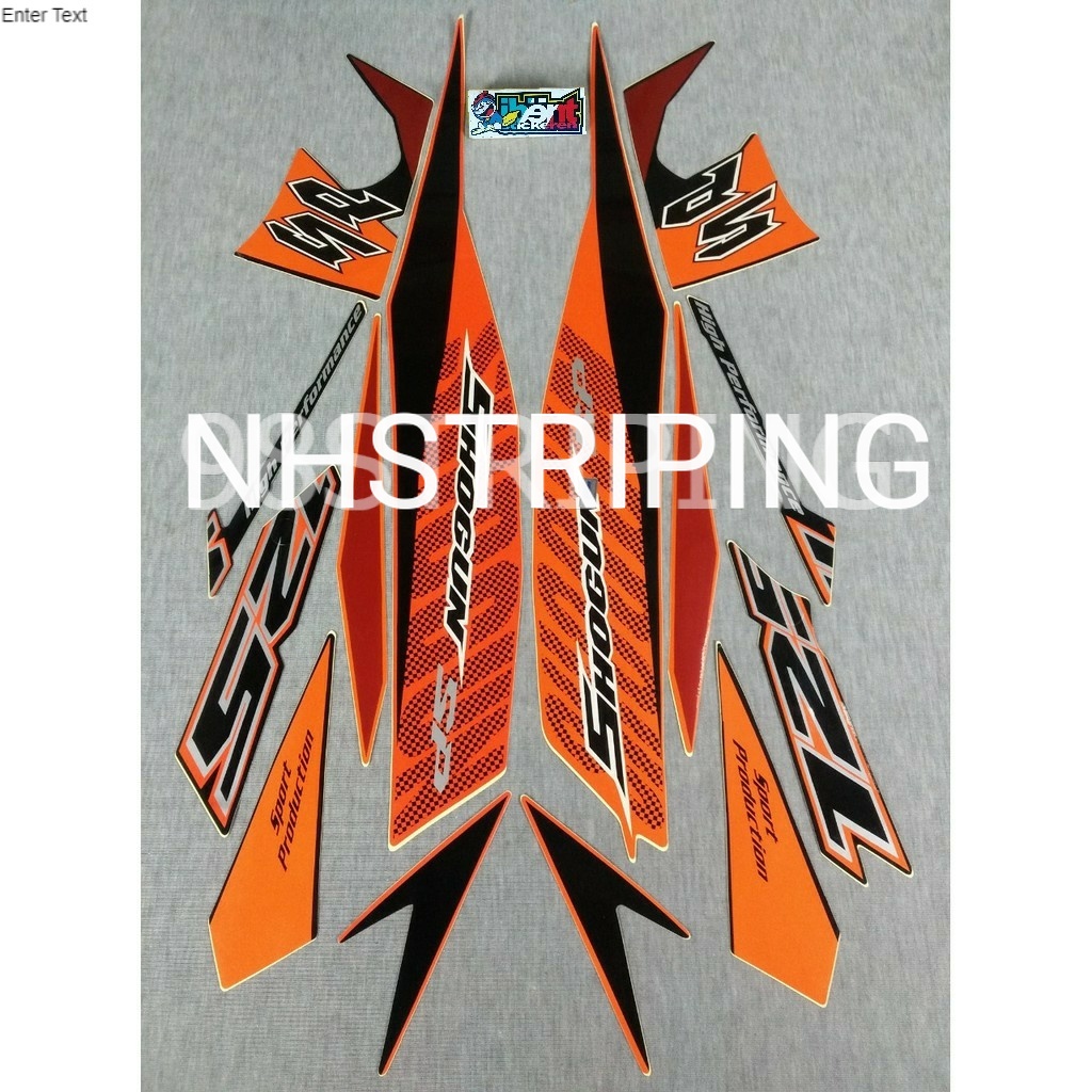 STRIPING SHOGUN 125 SP ORANGE  2008 2009  POLET SUZUKI OREN