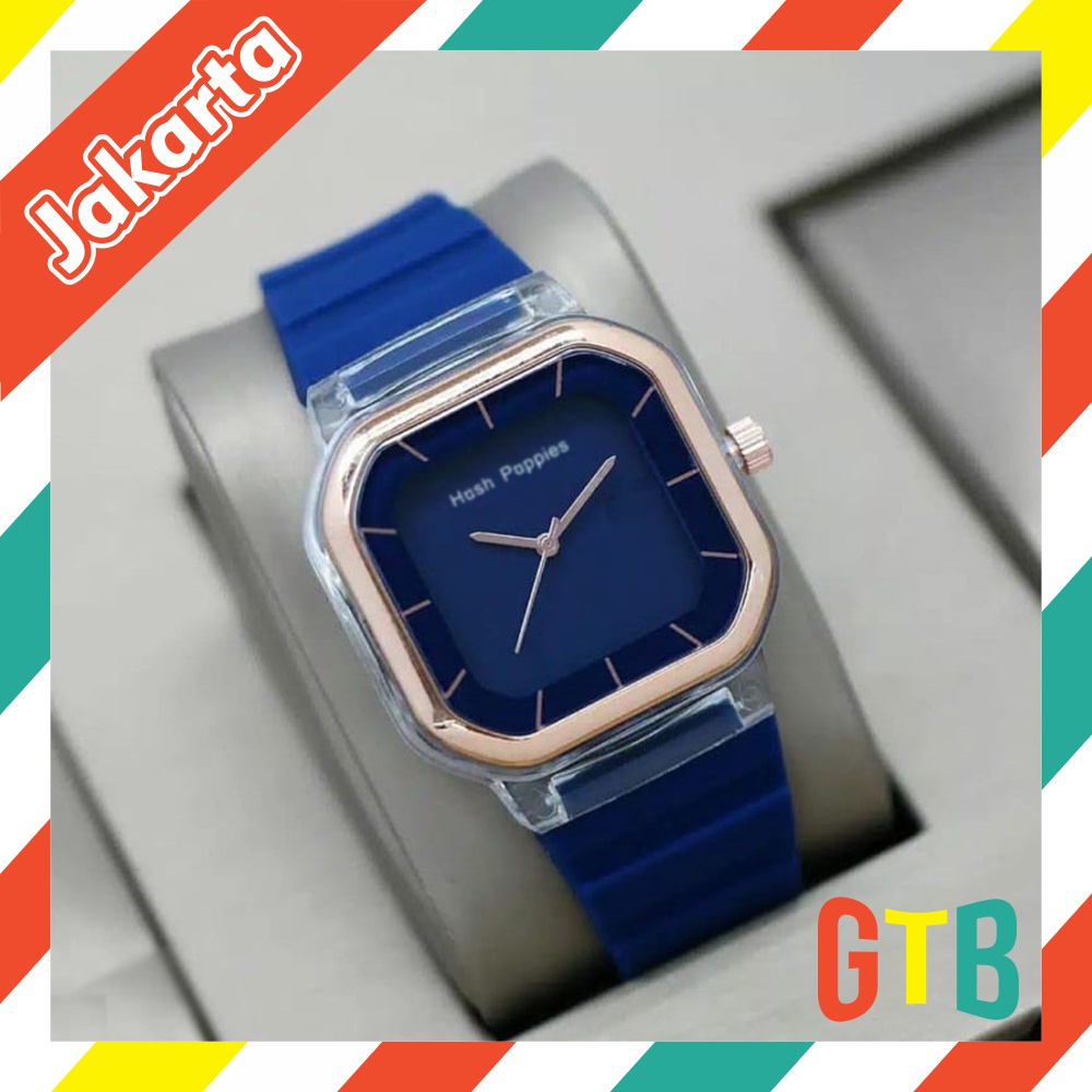 ❤GTB❤ Jam Tangan Wanita Cewek Hosh Poppies Sergi Jarum Strap Rubber Tanggal Aktif JT036